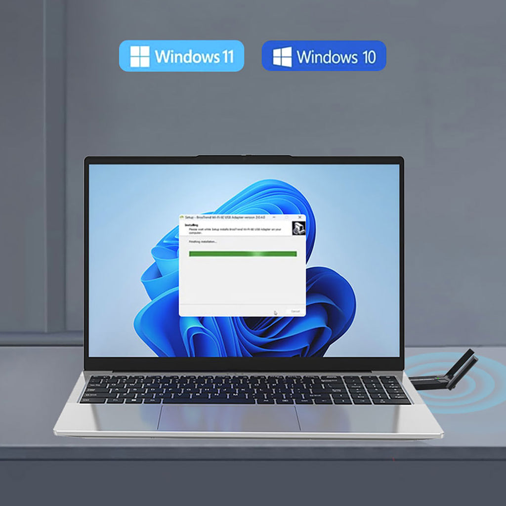 Wozinsky WAX-1800 dvibendės belaidės USB 3.0 WiFi 6 adapteris - juodas -- Network Adapters