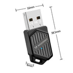 Wozinsky WAX-900 Dvigubos juostos USB Wi-Fi 6 adapteris su Bluetooth 5.4 - Juodas -- Network Adapters