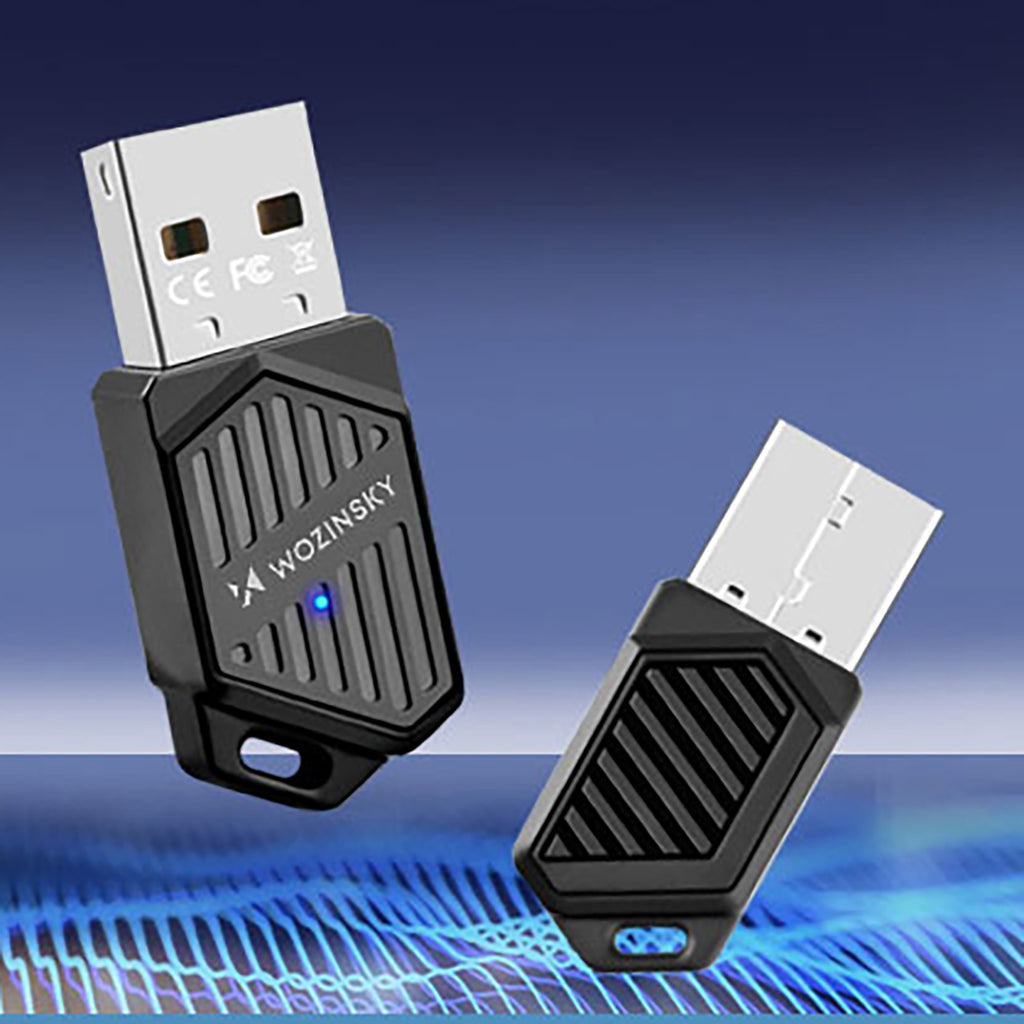 Wozinsky WAX-900 Dvigubos juostos USB Wi-Fi 6 adapteris su Bluetooth 5.4 - Juodas -- Network Adapters