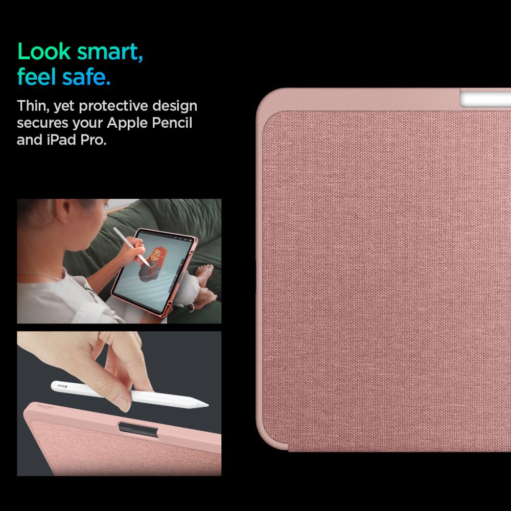 Spigen Urban Fit dėklas, skirtas iPad Pro 11" 5 / 6 / 2024-2025 - rožinė