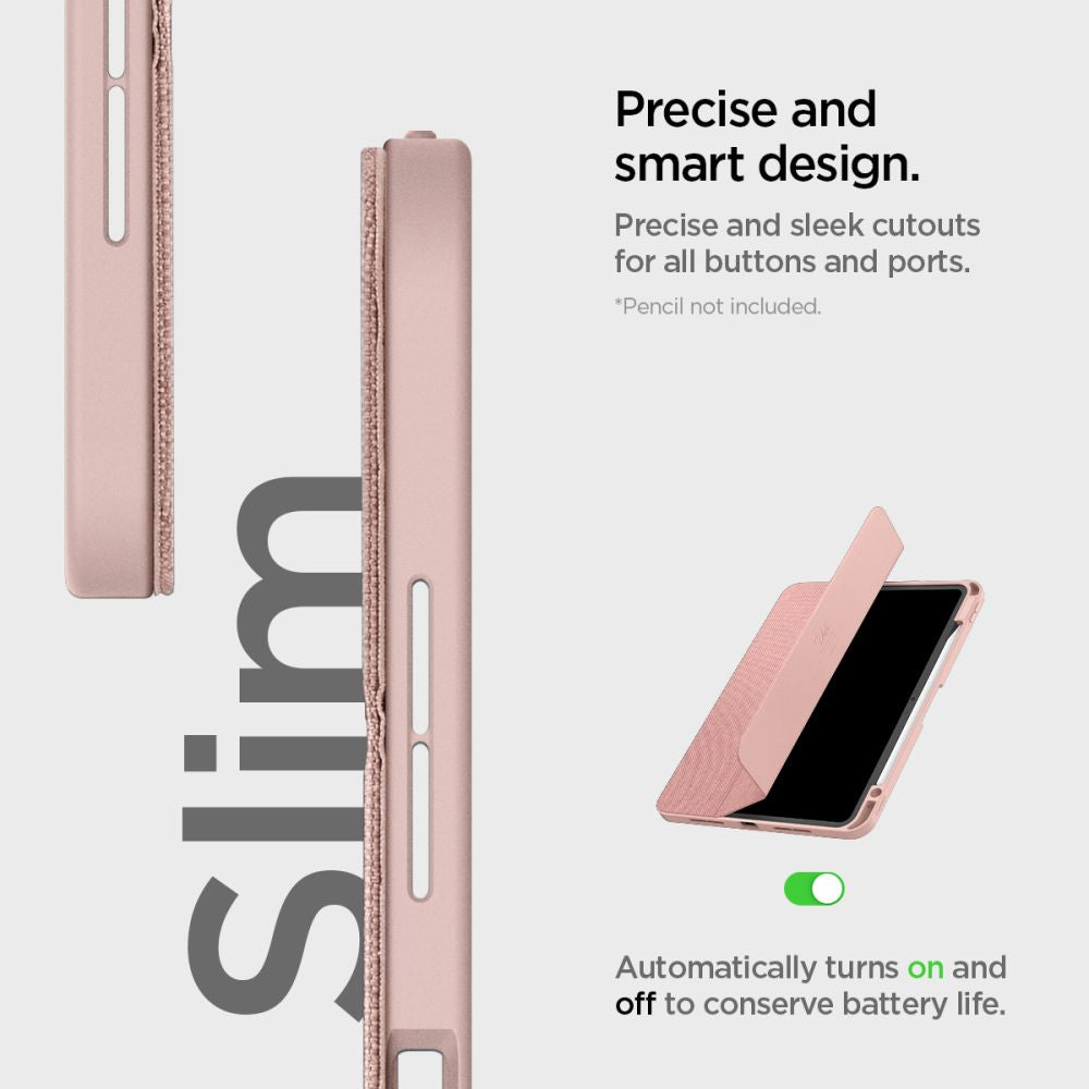 Spigen Urban Fit dėklas, skirtas iPad Pro 11" 5 / 6 / 2024-2025 - rožinė
