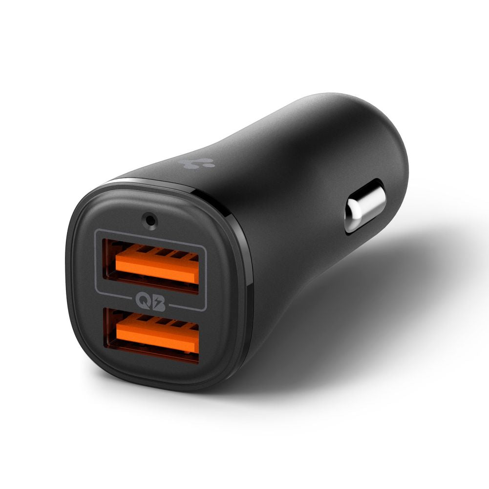 Spigen automobilinis įkroviklis Essential EV302 30W 2 jungčių USB-A - juodas
