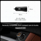 Spigen automobilinis įkroviklis Essential EV302 30W 2 jungčių USB-A - juodas