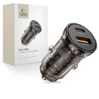 Tech-Protect automobilinis įkroviklis CC01 30W 2 jungčių USB-A / USB-C - juodas -- Cell phone chargers