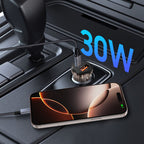 Tech-Protect automobilinis įkroviklis CC01 30W 2 jungčių USB-A / USB-C - juodas -- Cell phone chargers