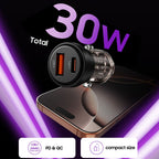 Tech-Protect automobilinis įkroviklis CC03 30W 2 jungčių USB-A / USB-C - juodas -- Cell phone chargers