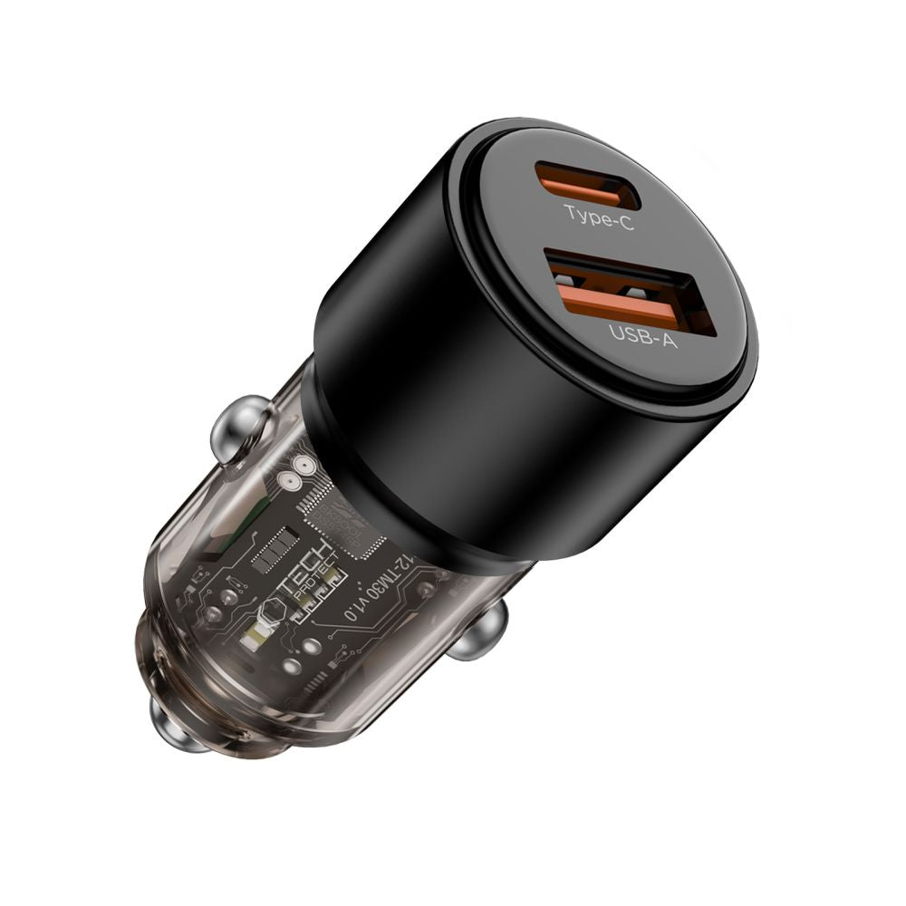 Tech-Protect automobilinis įkroviklis CC03 95W 2 jungčių USB-A / USB-C - juodas -- Cell phone chargers