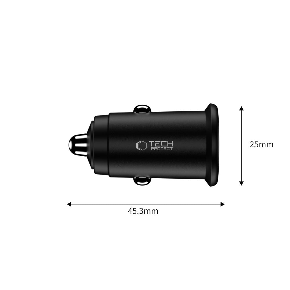 Tech-Protect automobilinis įkroviklis CC02 35W 2 jungčių USB-C / USB-A - juodas -- Cell phone chargers
