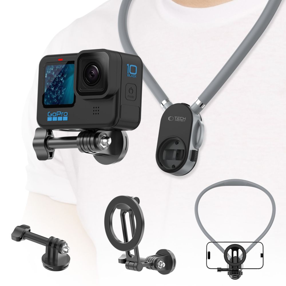 Tech-Protect AC200 magnetinis MagSafe laikiklis telefonui, GoPro, DJI - pilkas -- Cell phone holders