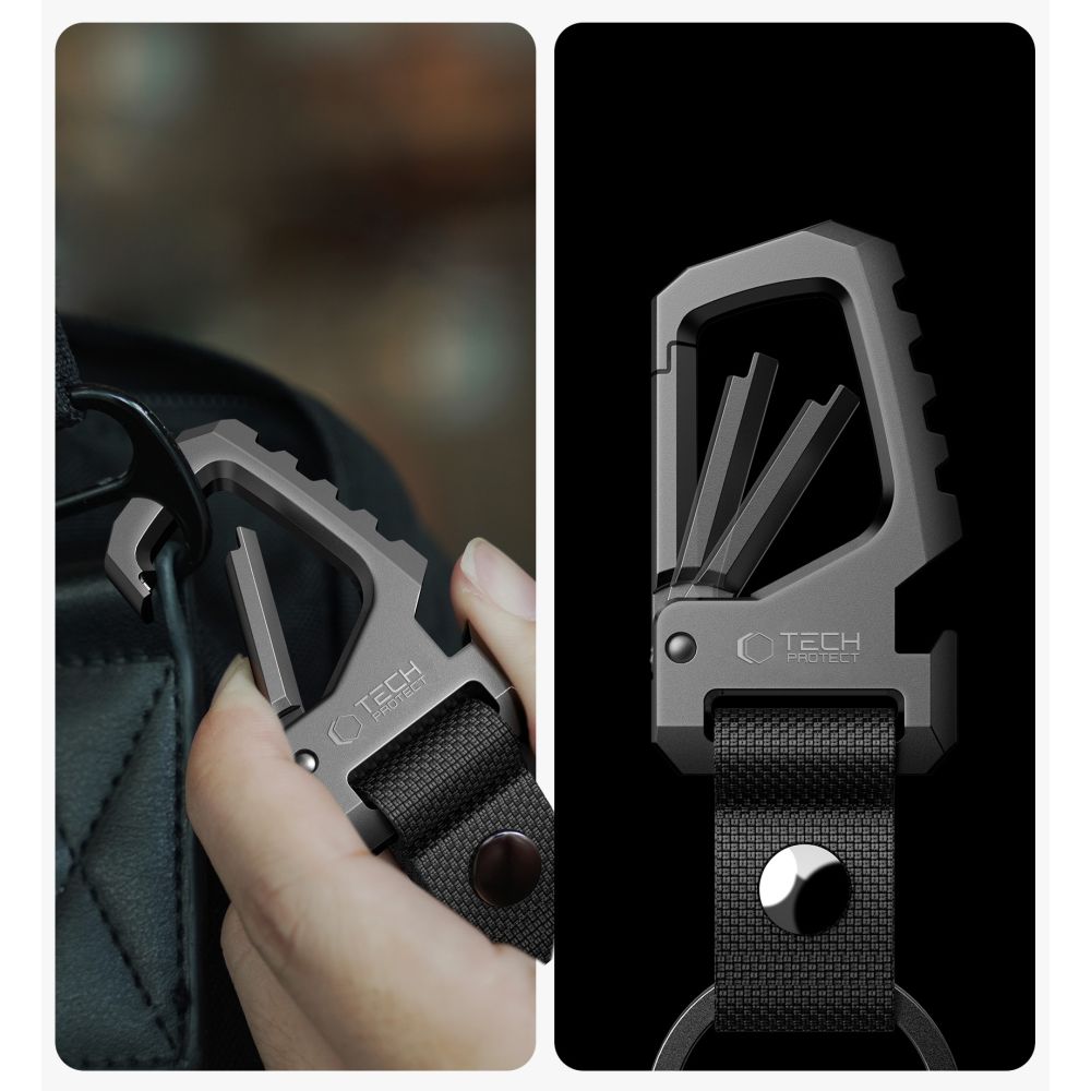 Tech-Protect Slidelock raktų pakabukas – juodos ir pilkos spalvos -- Other phone accessories