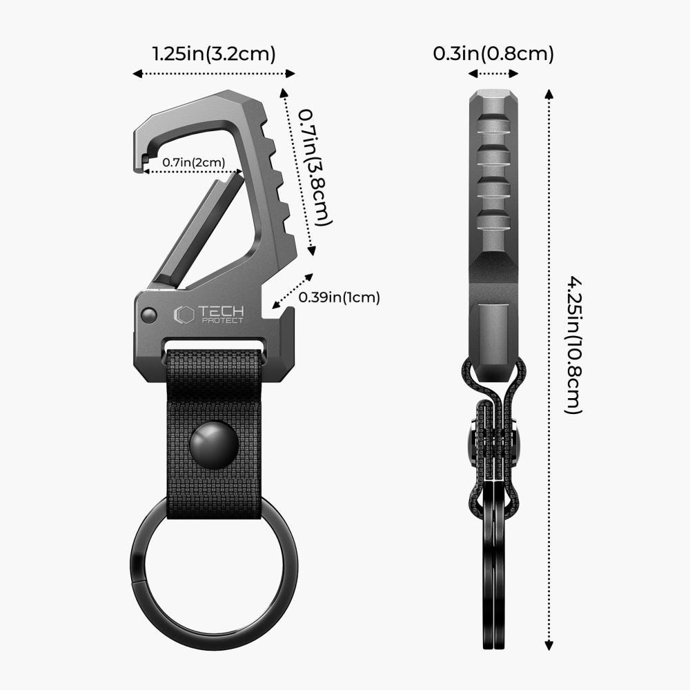 Tech-Protect Slidelock raktų pakabukas – juodos ir pilkos spalvos -- Other phone accessories