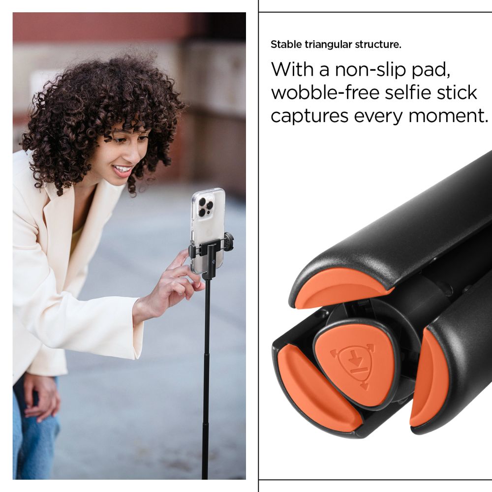 Spigen S541W Bluetooth Selfie Lazdelė – Juoda -- Selfie Sticks & Tripods