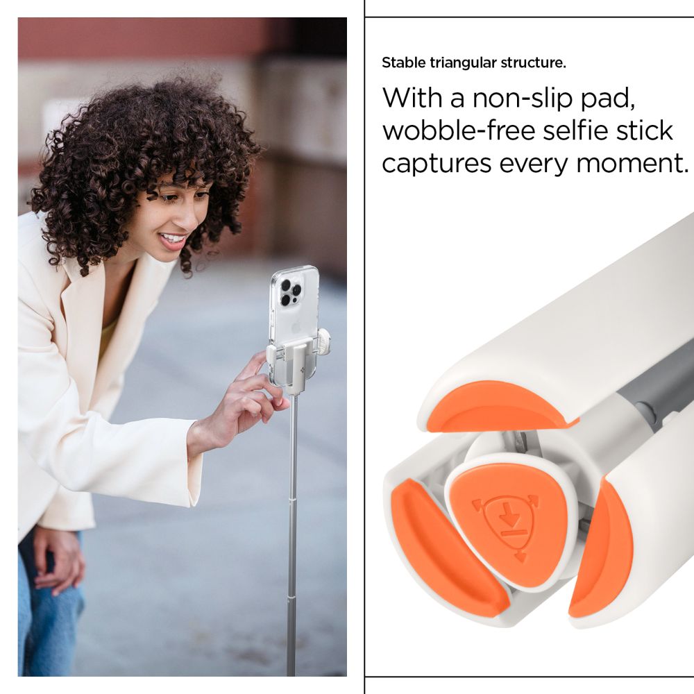 Spigen S541W Bluetooth Selfie Lazdelė – Balta -- Selfie Sticks & Tripods