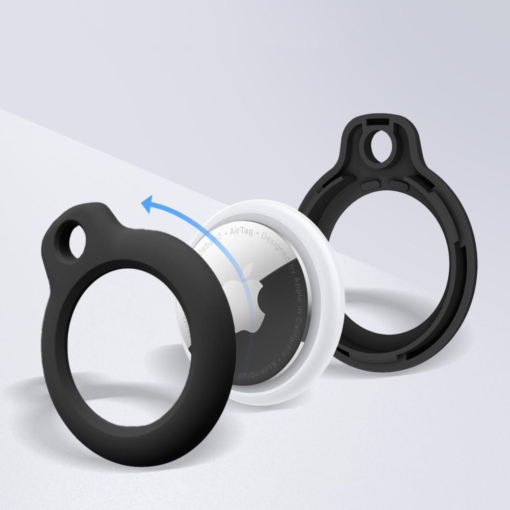 Tech-Protect Rough raktų pakabukas AirTag 1/2 (4 vnt.) – juodas -- Apple AirTag