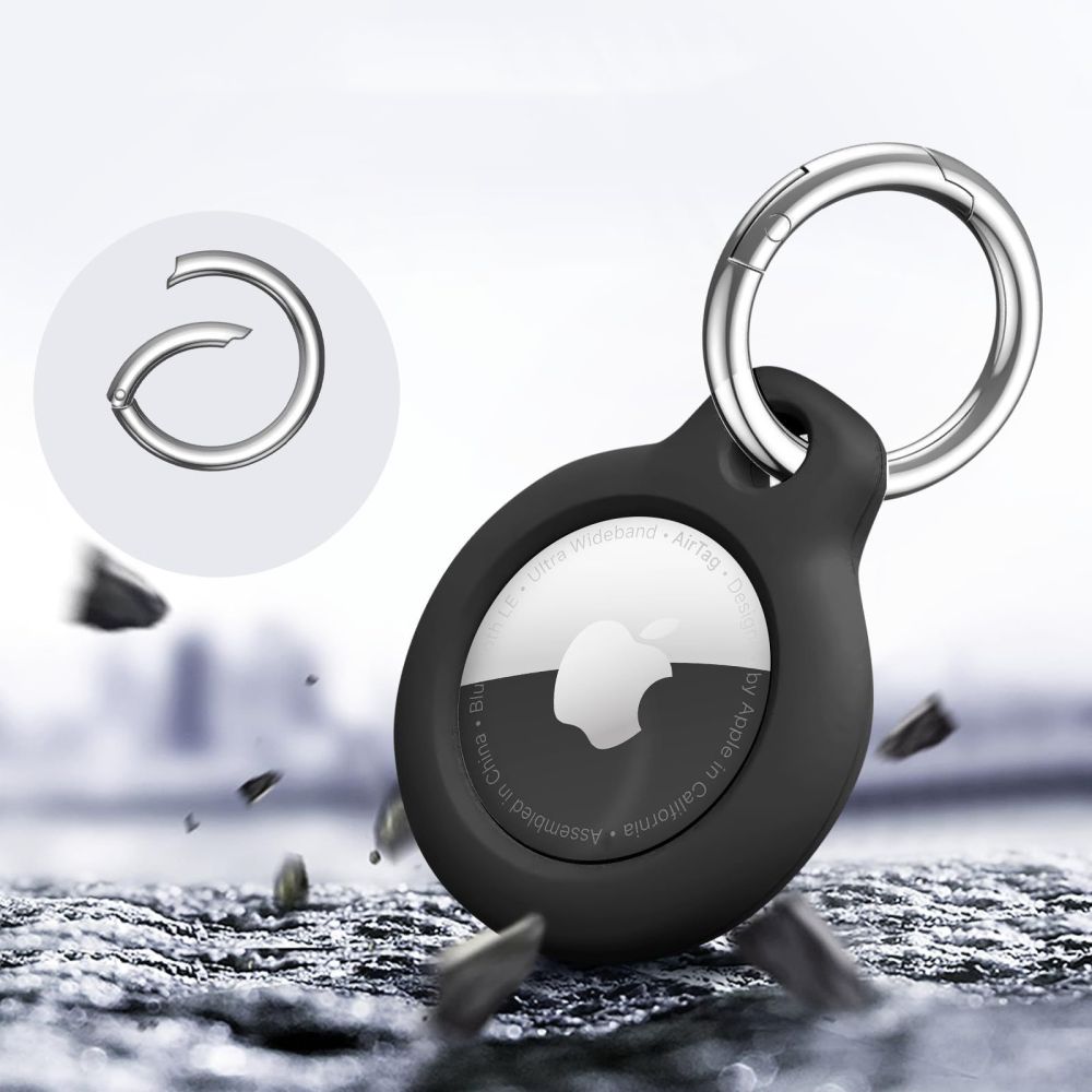 Tech-Protect Rough raktų pakabukas AirTag 1/2 (4 vnt.) – juodas -- Apple AirTag