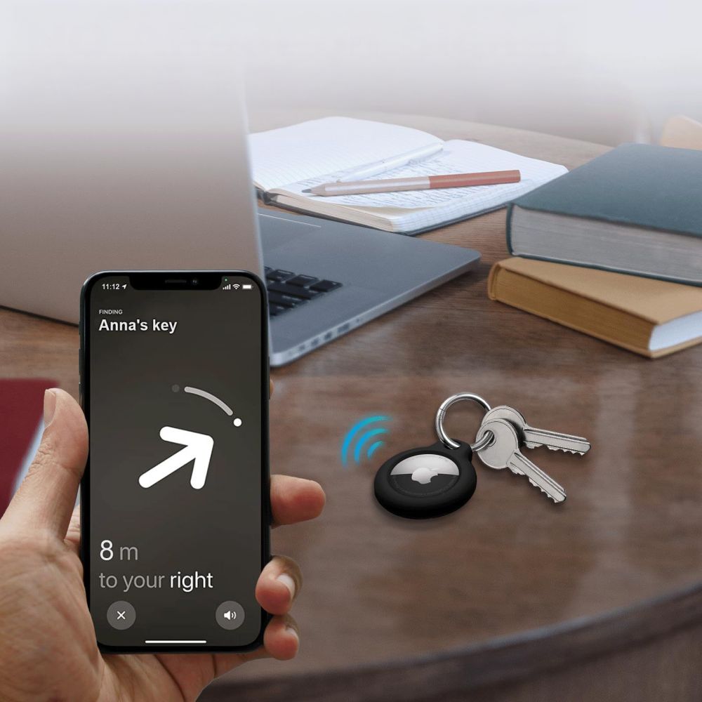 Tech-Protect Rough raktų pakabukas AirTag 1/2 (4 vnt.) – juodas -- Apple AirTag