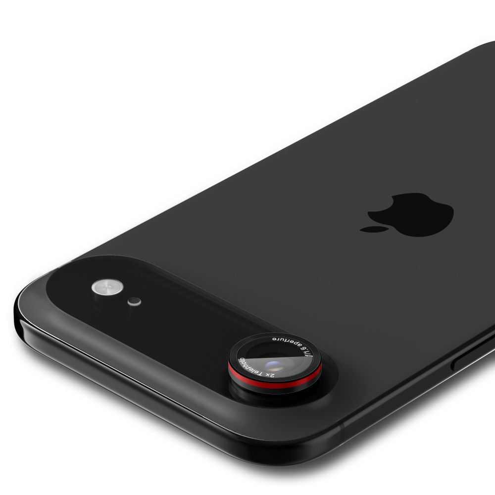 Spigen Optik Pro L-Series 2 vnt. objektyvo stikliukai iPhone Air – juodi/raudoni