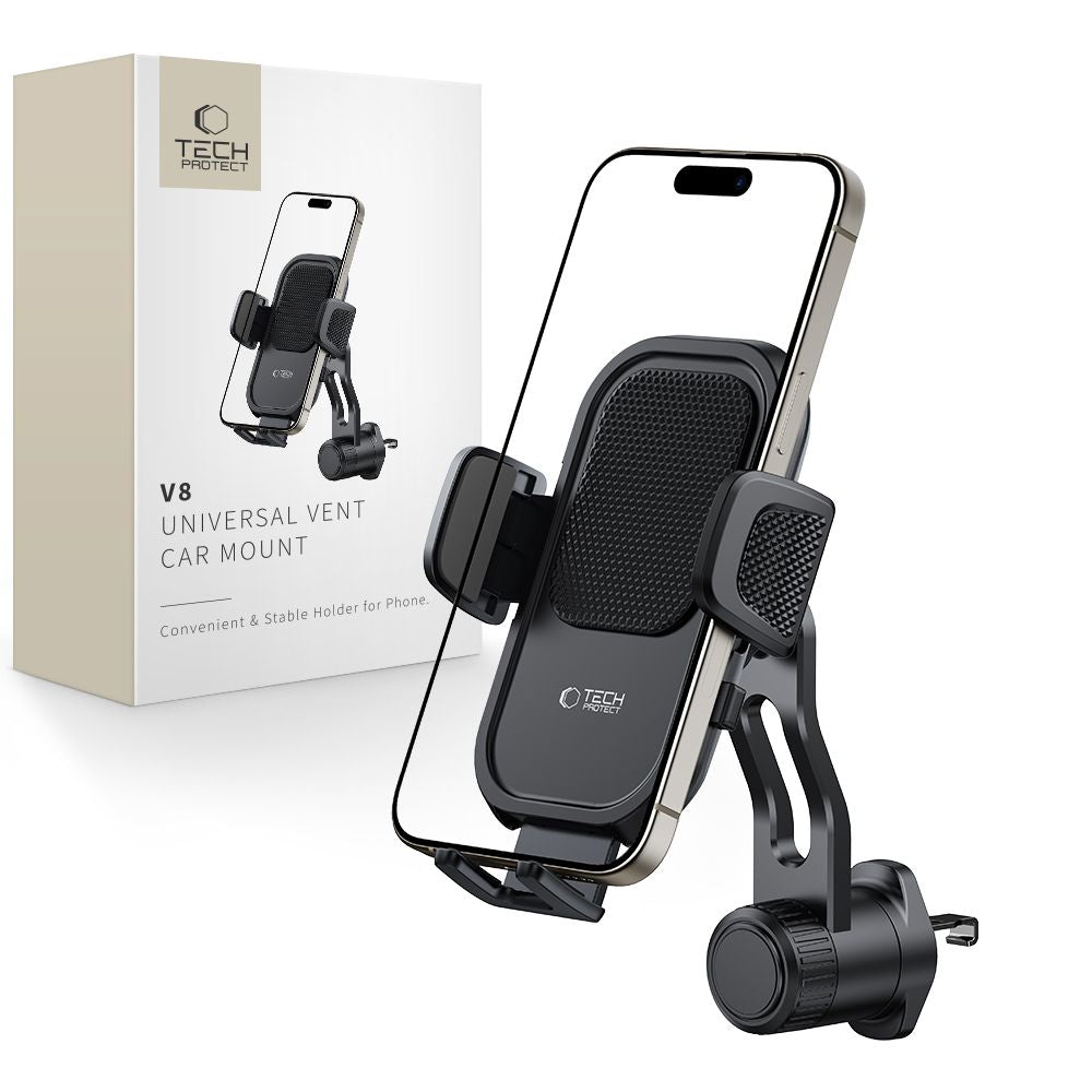 Tech-Protect V8 automobilinis laikiklis oro grotelėms - juodas -- Cell phone holders