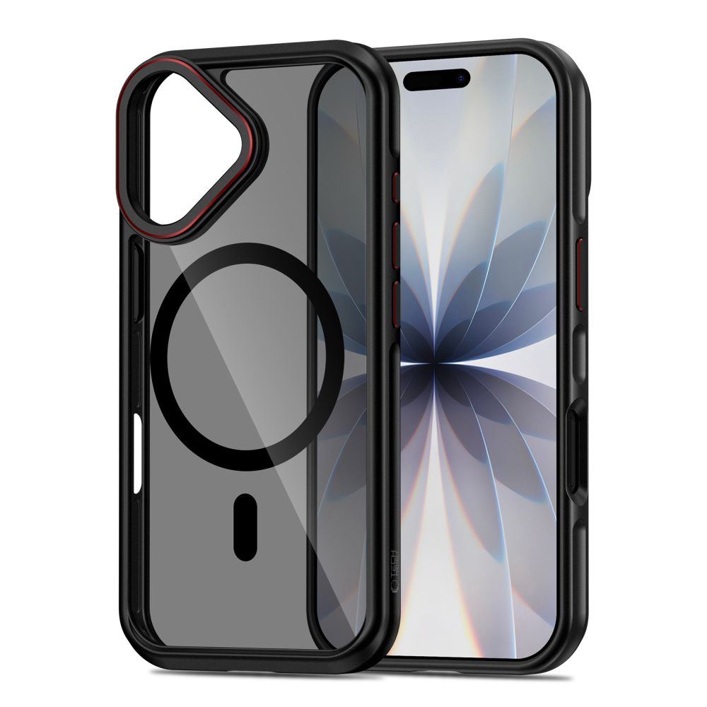 Tech-Protect MagHybrid MagSafe dėklas iPhone 17 – juodas/raudonas -- iPhone 17