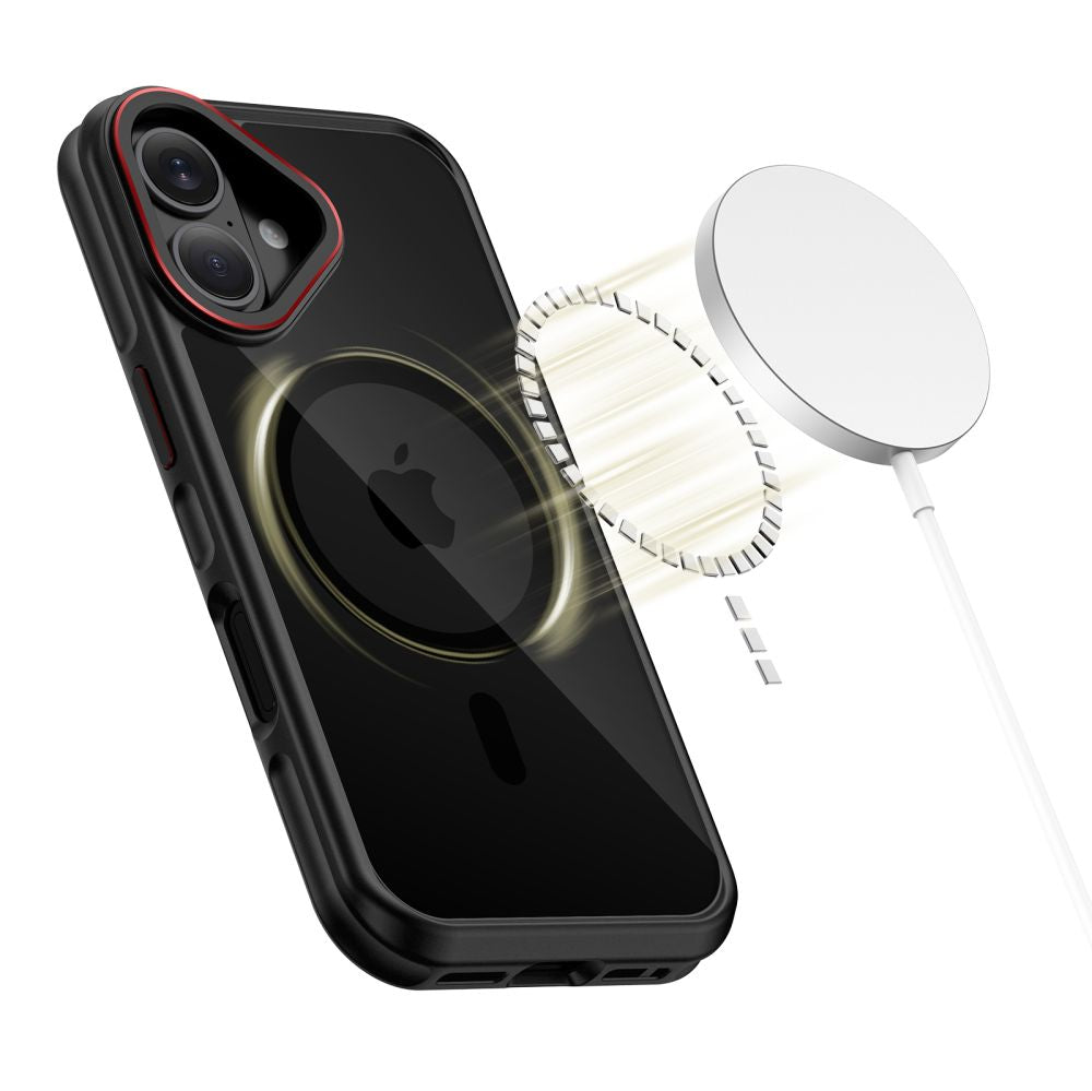 Tech-Protect MagHybrid MagSafe dėklas iPhone 17 – juodas/raudonas -- iPhone 17
