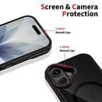 Tech-Protect MagHybrid MagSafe dėklas iPhone 17 – juodas/raudonas -- iPhone 17