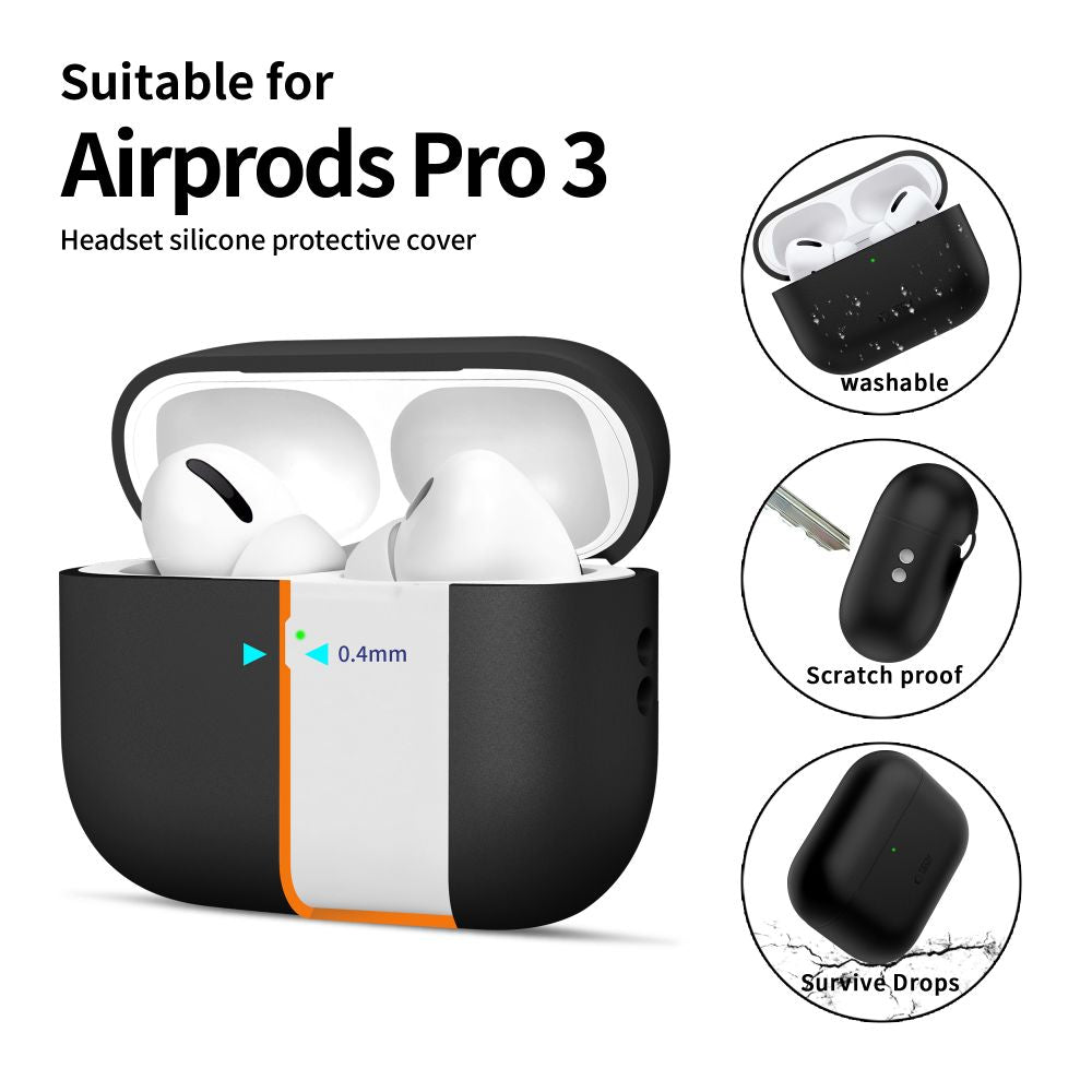 Tech-Protect silikoninis dėklas AirPods Pro 3 – juodas -- AirPods Pro 3