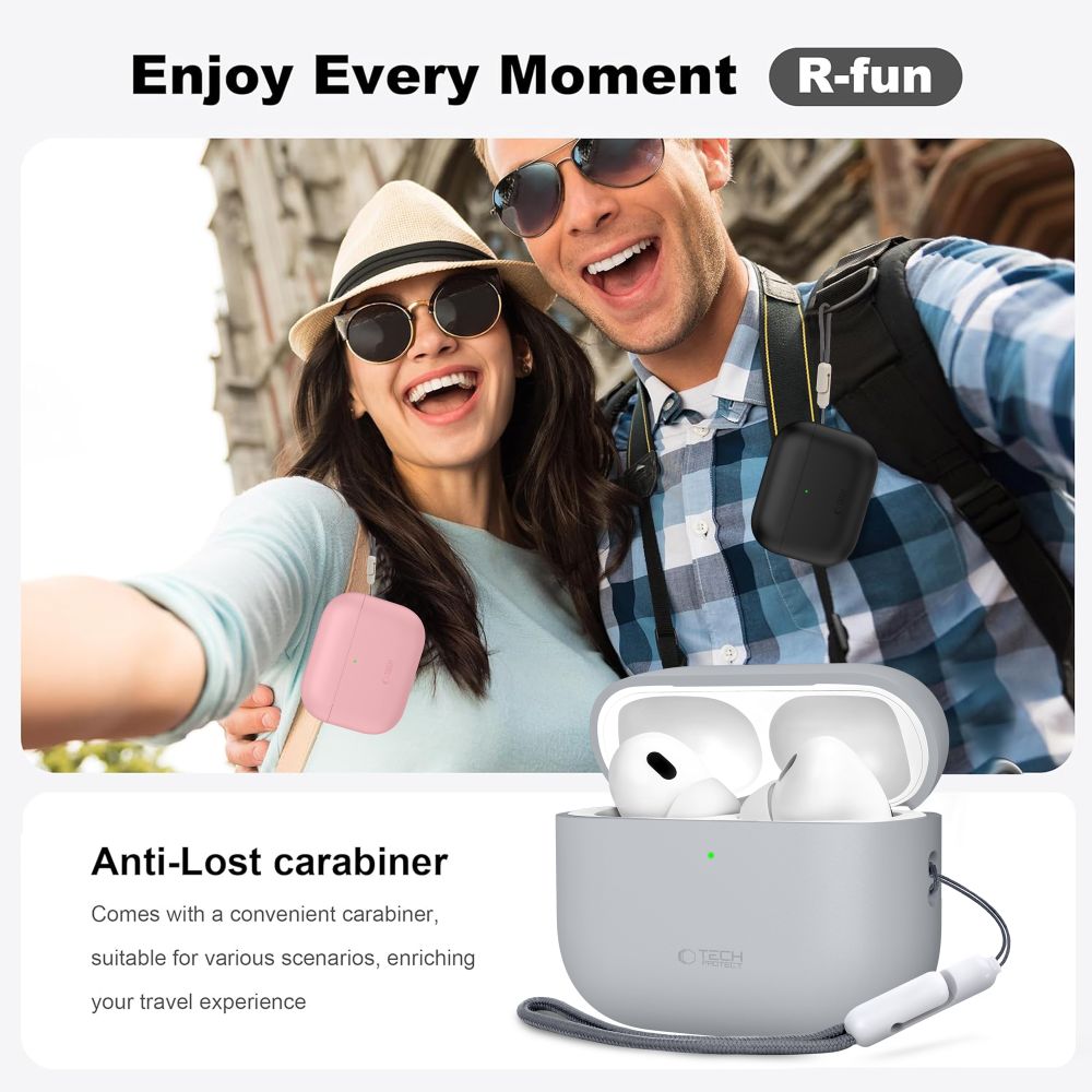 Tech-Protect silikoninis dėklas AirPods Pro 3 – juodas -- AirPods Pro 3