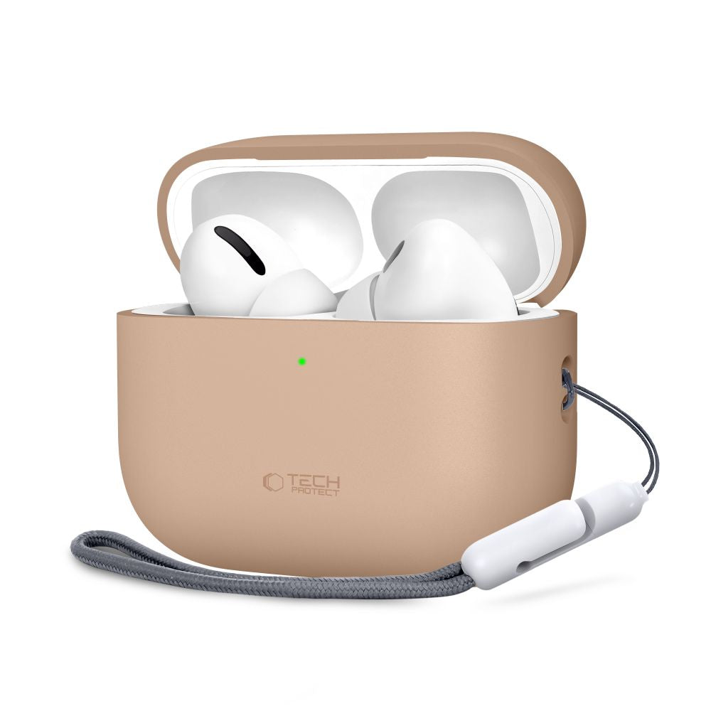 Tech-Protect silikoninis dėklas AirPods Pro 3 – smėlinis -- AirPods Pro 3