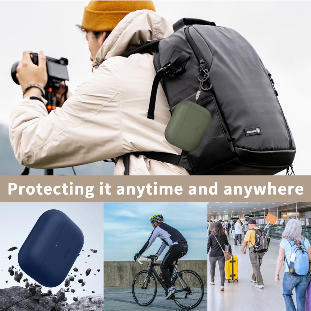 Tech-Protect silikoninis dėklas AirPods Pro 3 – violetinis -- AirPods Pro 3