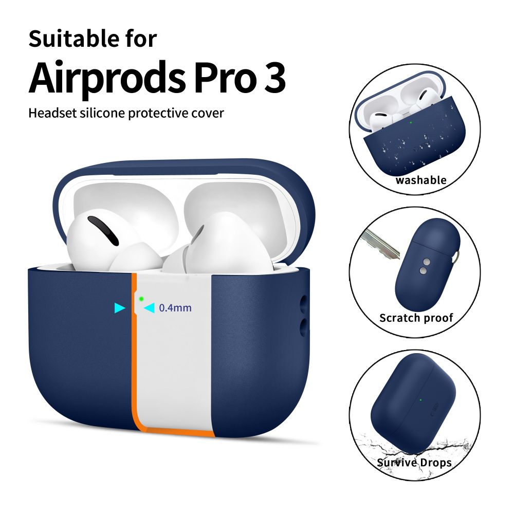 Tech-Protect silikoninis dėklas AirPods Pro 3 – tamsiai mėlynas -- AirPods Pro 3