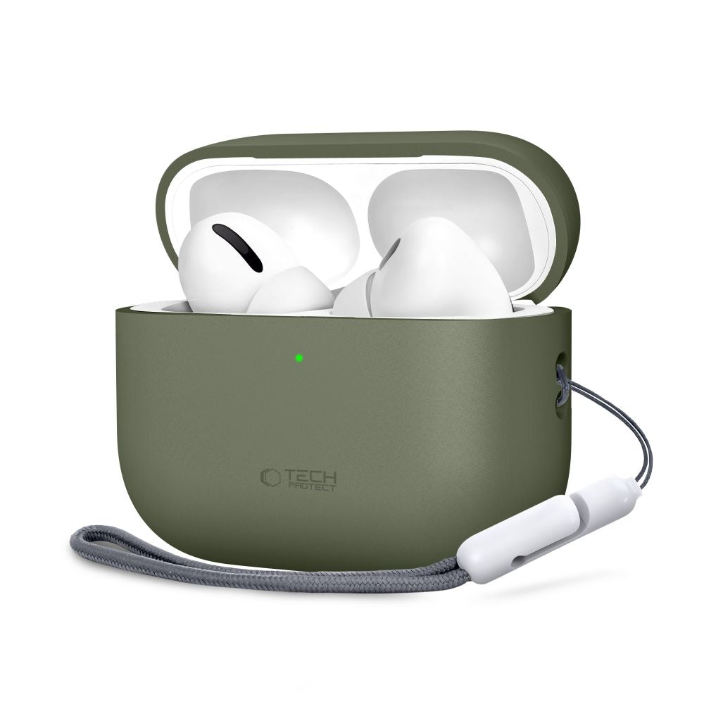 Tech-Protect silikoninis dėklas AirPods Pro 3 – žalias -- AirPods Pro 3