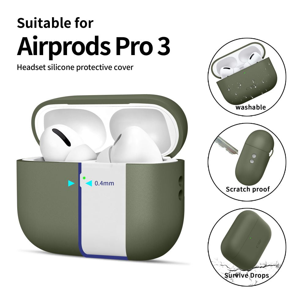 Tech-Protect silikoninis dėklas AirPods Pro 3 – žalias -- AirPods Pro 3