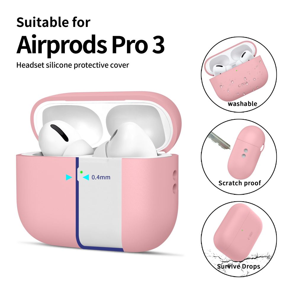 Tech-Protect silikoninis dėklas AirPods Pro 3 – rožinis -- AirPods Pro 3