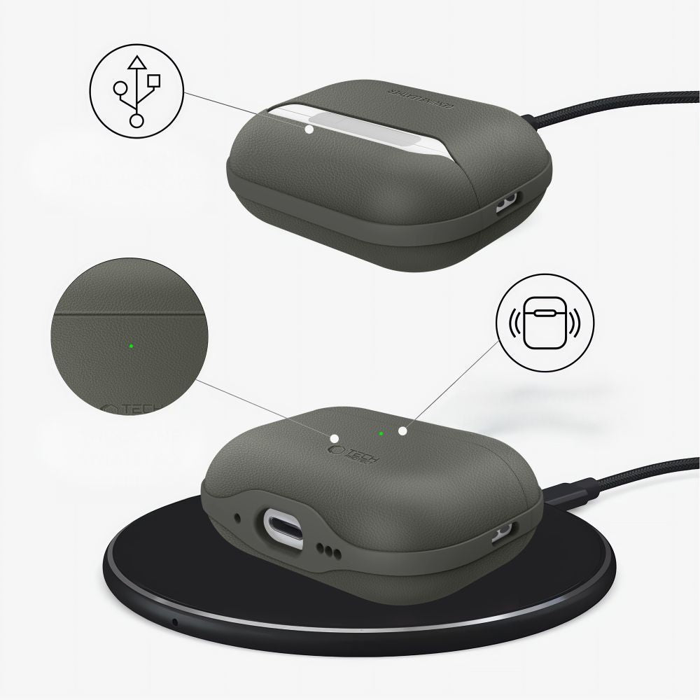 Tech-Protect NaturalFit odinis dėklas AirPods Pro 3 – žalias -- AirPods Pro 3
