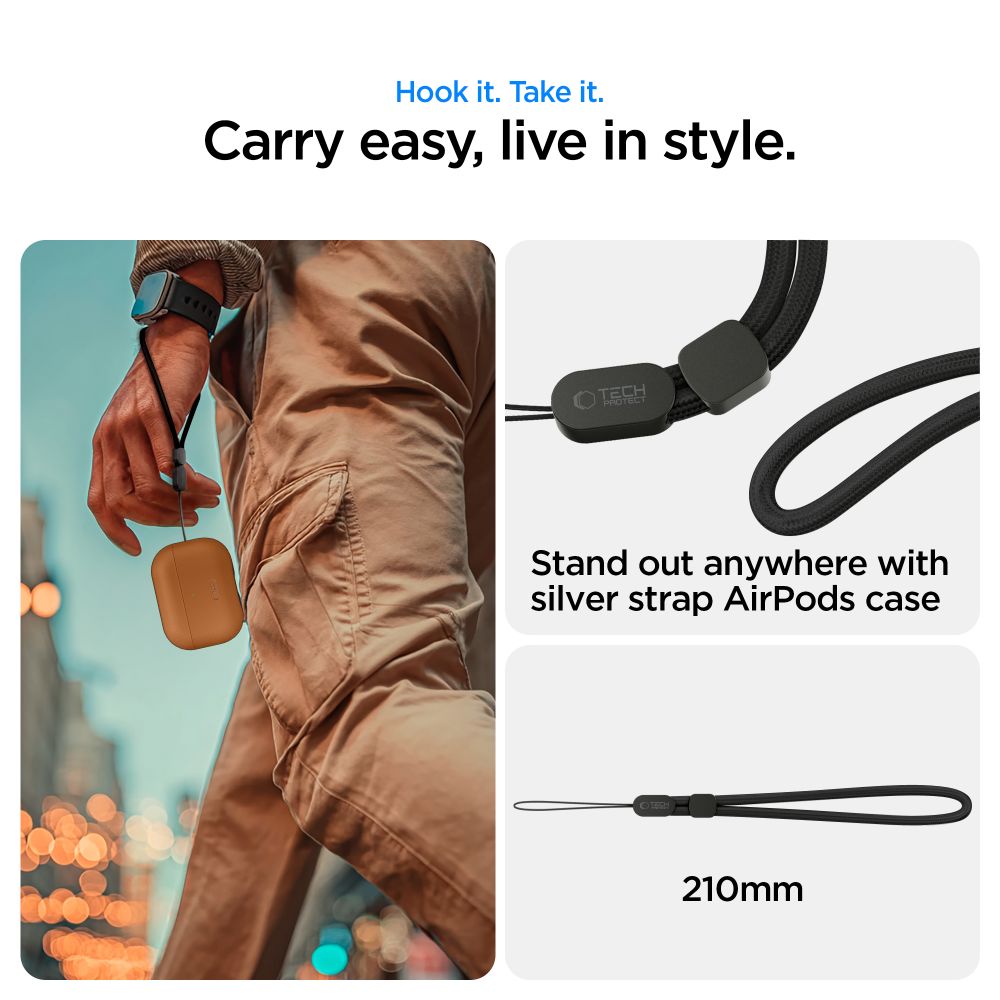 Tech-Protect NaturalFit odinis dėklas AirPods Pro 3 – rudas -- AirPods Pro 3