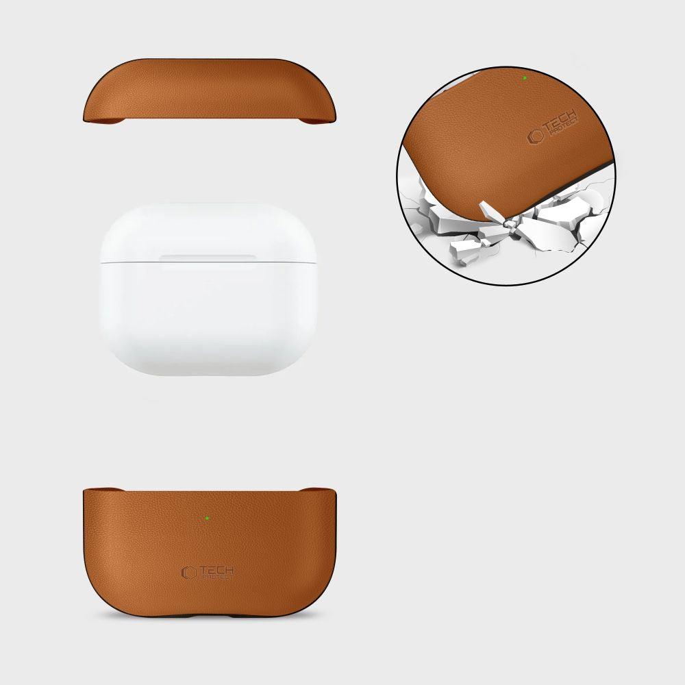 Tech-Protect NaturalFit odinis dėklas AirPods Pro 3 – rudas -- AirPods Pro 3