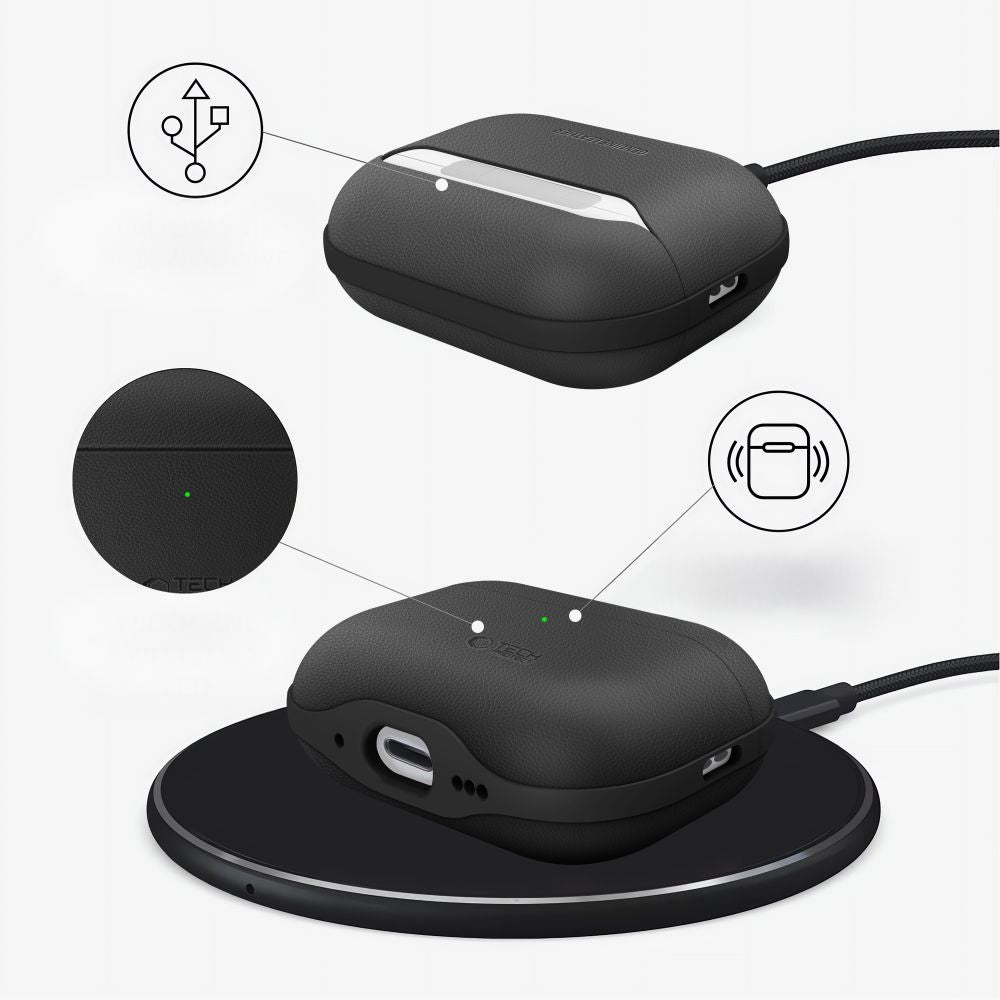 Tech-Protect NaturalFit odinis dėklas AirPods Pro 3 – juodas -- AirPods Pro 3