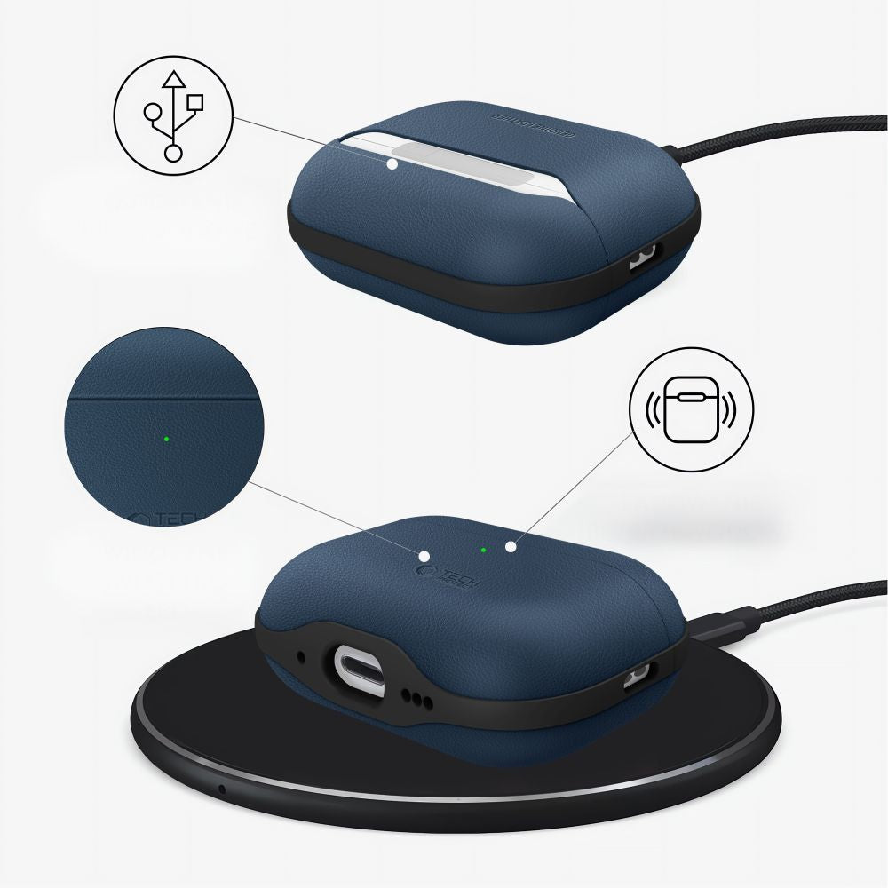Odinis Tech-Protect dėklas AirPods Pro 3 – mėlynas -- AirPods Pro 3