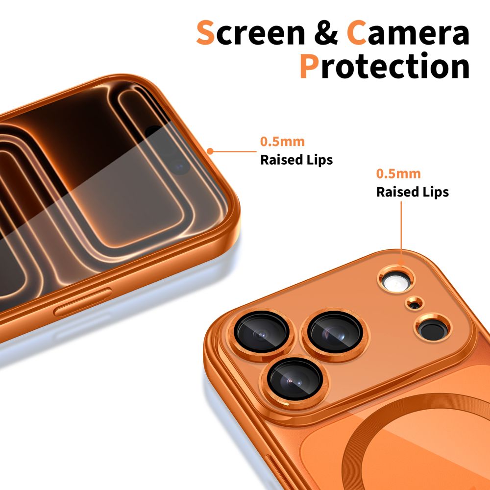 Tech-Protect MagSafe dėklas iPhone 17 Pro – skaidrus oranžinis -- iPhone 17 Pro