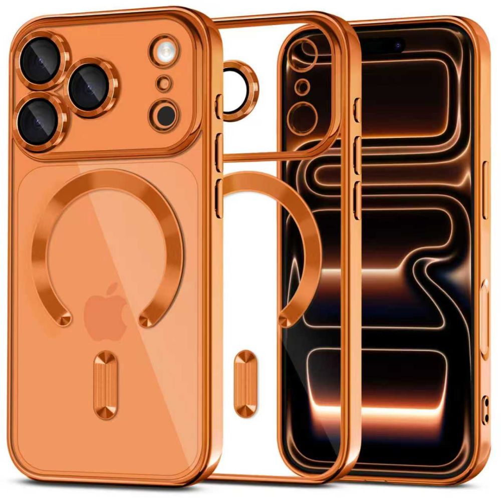 Tech-Protect MagFlex MagSafe Dėklas, skirtas iPhone 17 Pro - Transparent Orange -- iPhone 17 Pro