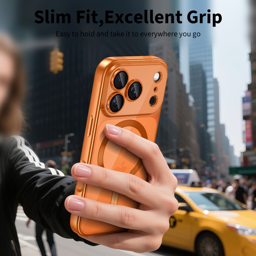 Tech-Protect MagFlex MagSafe Dėklas, skirtas iPhone 17 Pro - Transparent Orange -- iPhone 17 Pro