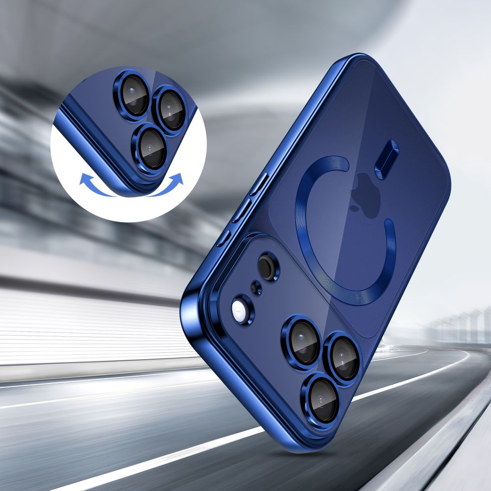 Tech-Protect MagFlex MagSafe dėklas iPhone 17 Pro Max – skaidrus, tamsiai mėlynas -- iPhone 17 Pro Max