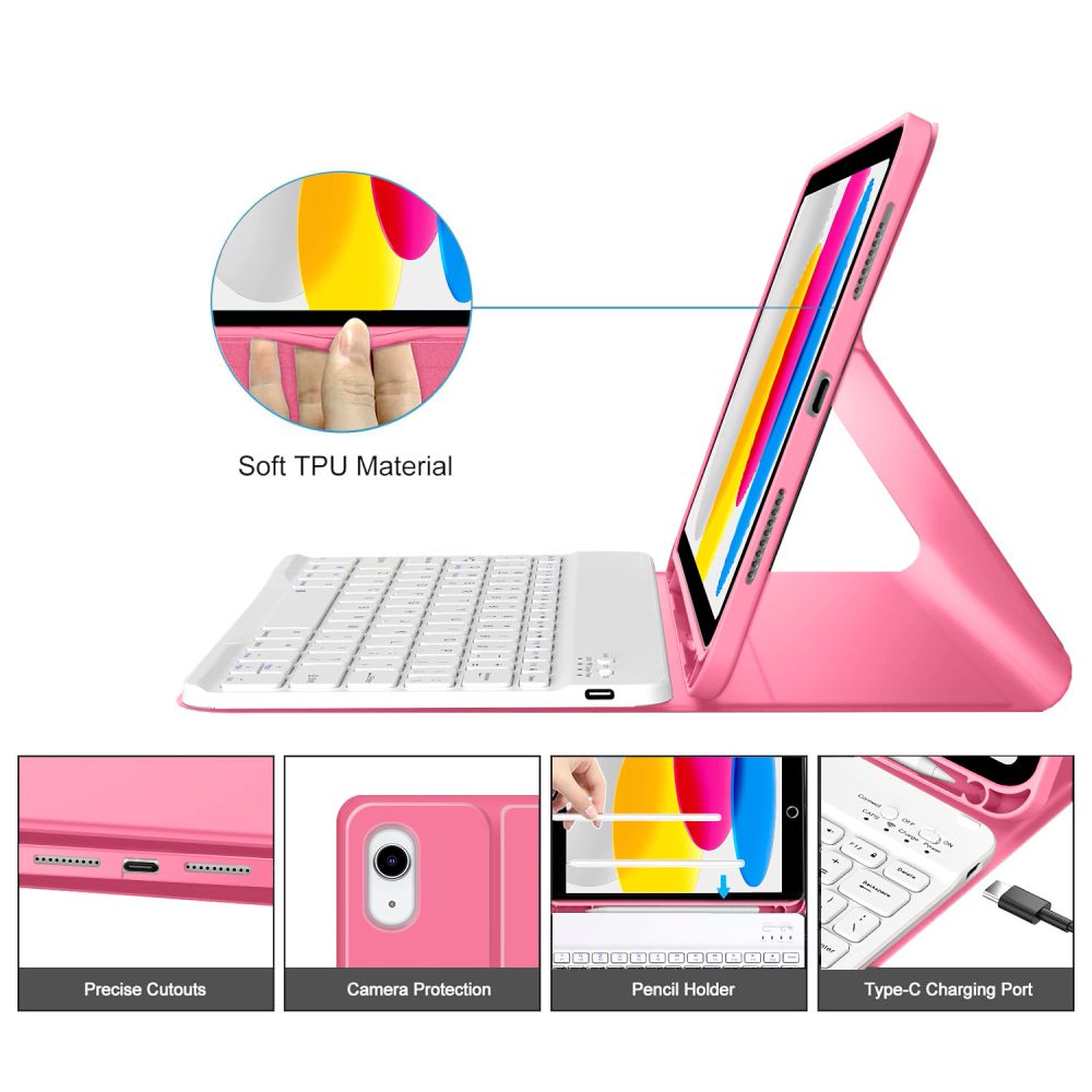 Tech-Protect SC rašiklio dėklas, skirtas iPad 10.9" 10 / 2022 / 11" 11 / 2025 - rožinė
