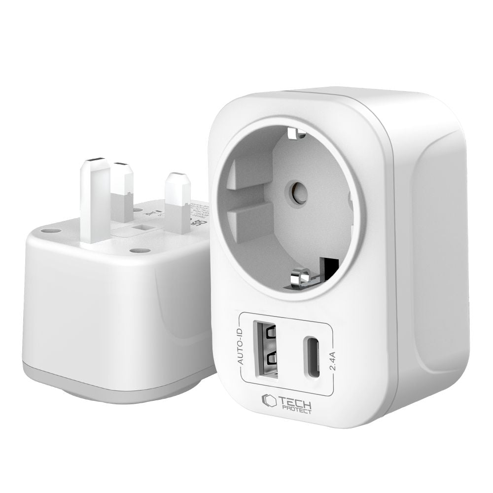 Tech-Protect TA100 UK adapteris - baltas -- USB Adapters