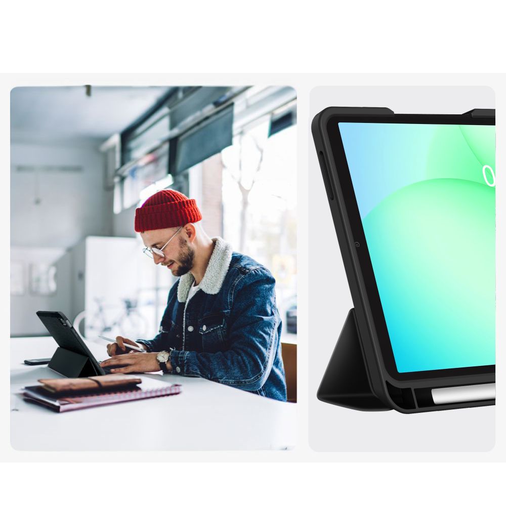 TechProtect SmartCase Pen dėklas Tab A9/A11 8.7 – juodas -- Samsung Galaxy Tab A9