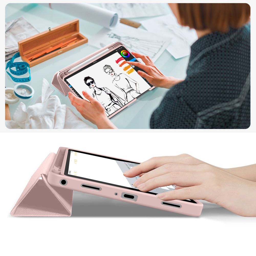 TechProtect SmartCase Pen dėklas Samsung Galaxy Tab A9+ 11" – rožinis -- Samsung Galaxy Tab A9+