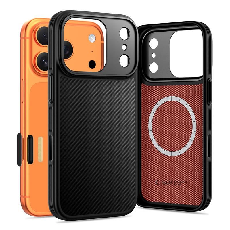 Tech-Protect Kevlar MagSafe dėklas iPhone 17 Pro – juodas -- iPhone 17 Pro