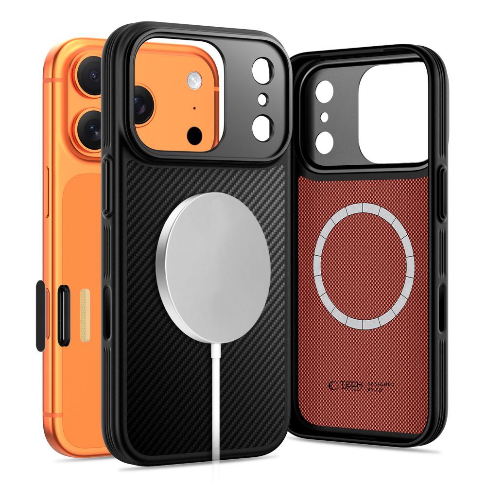 Tech-Protect Kevlar MagSafe dėklas iPhone 17 Pro – juodas -- iPhone 17 Pro