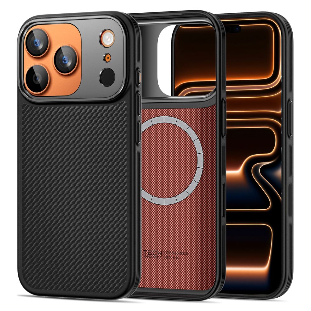 Tech-Protect Kevlar MagSafe dėklas iPhone 17 Pro – juodas -- iPhone 17 Pro
