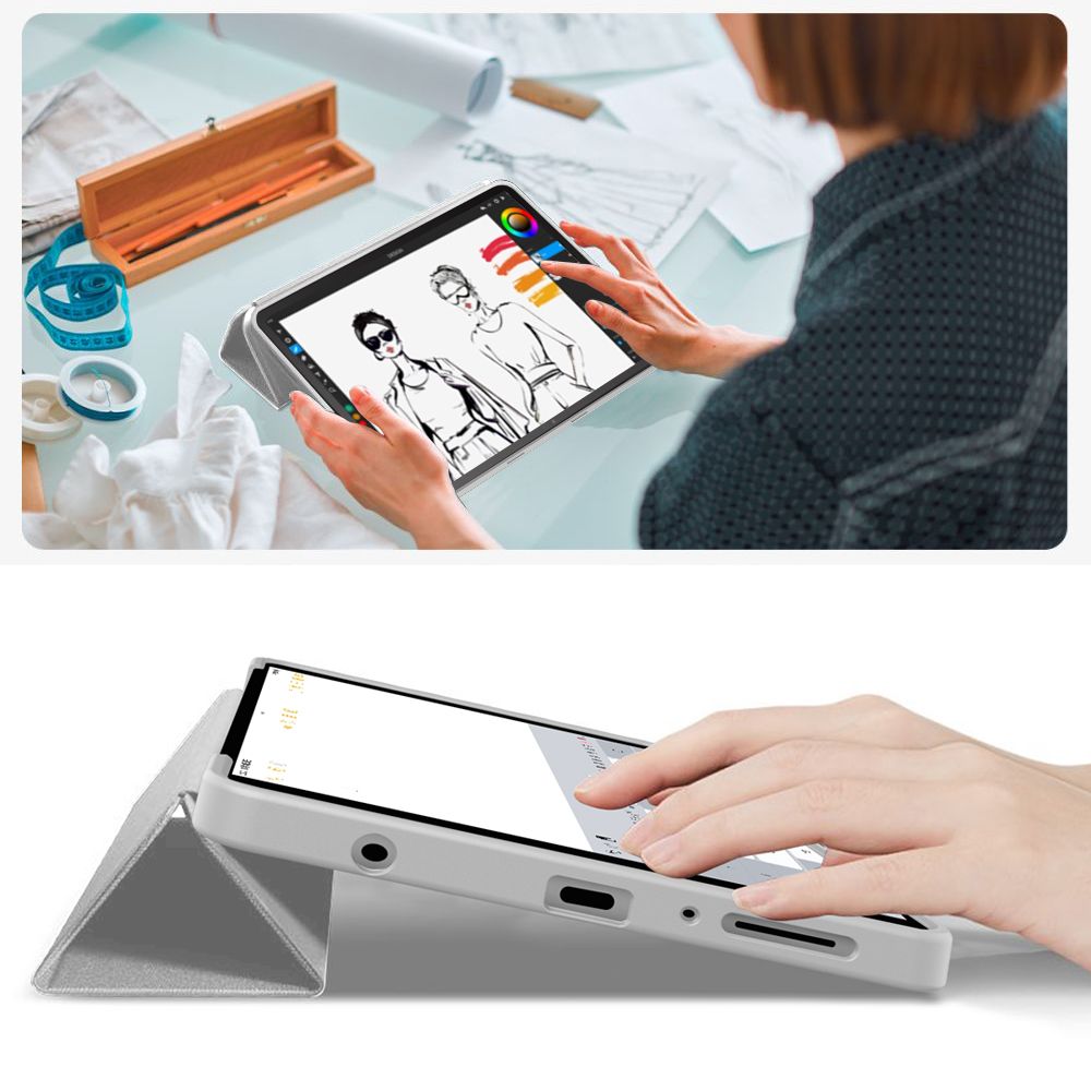 TechProtect SmartCase dėklas Galaxy Tab A9/A11 8.7 – pilkas -- Samsung Galaxy Tab A9